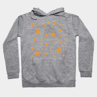 Mustard Yellow Stars Pattern Hoodie